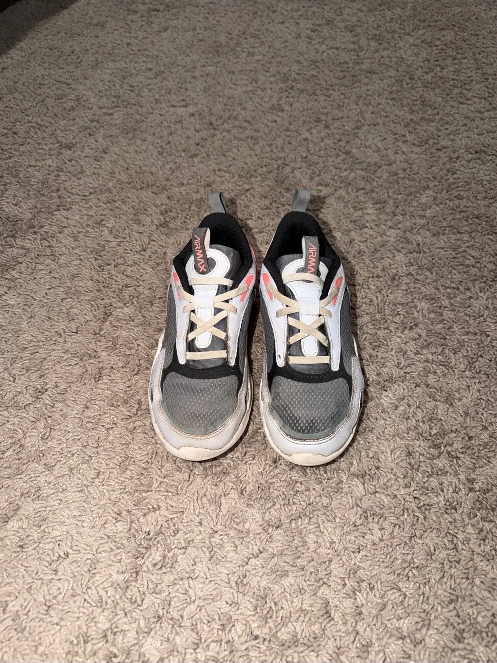Nike Kids Air Max Sneakers in Gray, Coral & Black